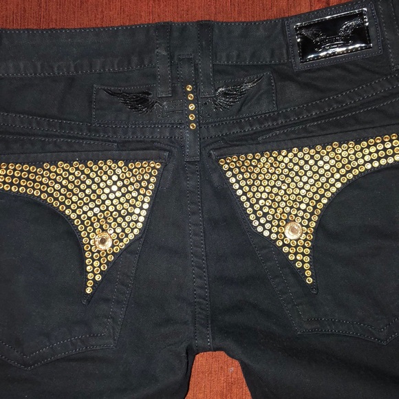 Robin Jeans Black With Gold Studded 